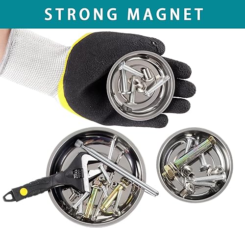 Miniatura 4 de 3 bandejas magnéticas para herramientas con 5 libras, juego de herramientas magnéticas telescópicas, 3 pulgadas, 4 pulgadas, 6 pulgadas, bandeja