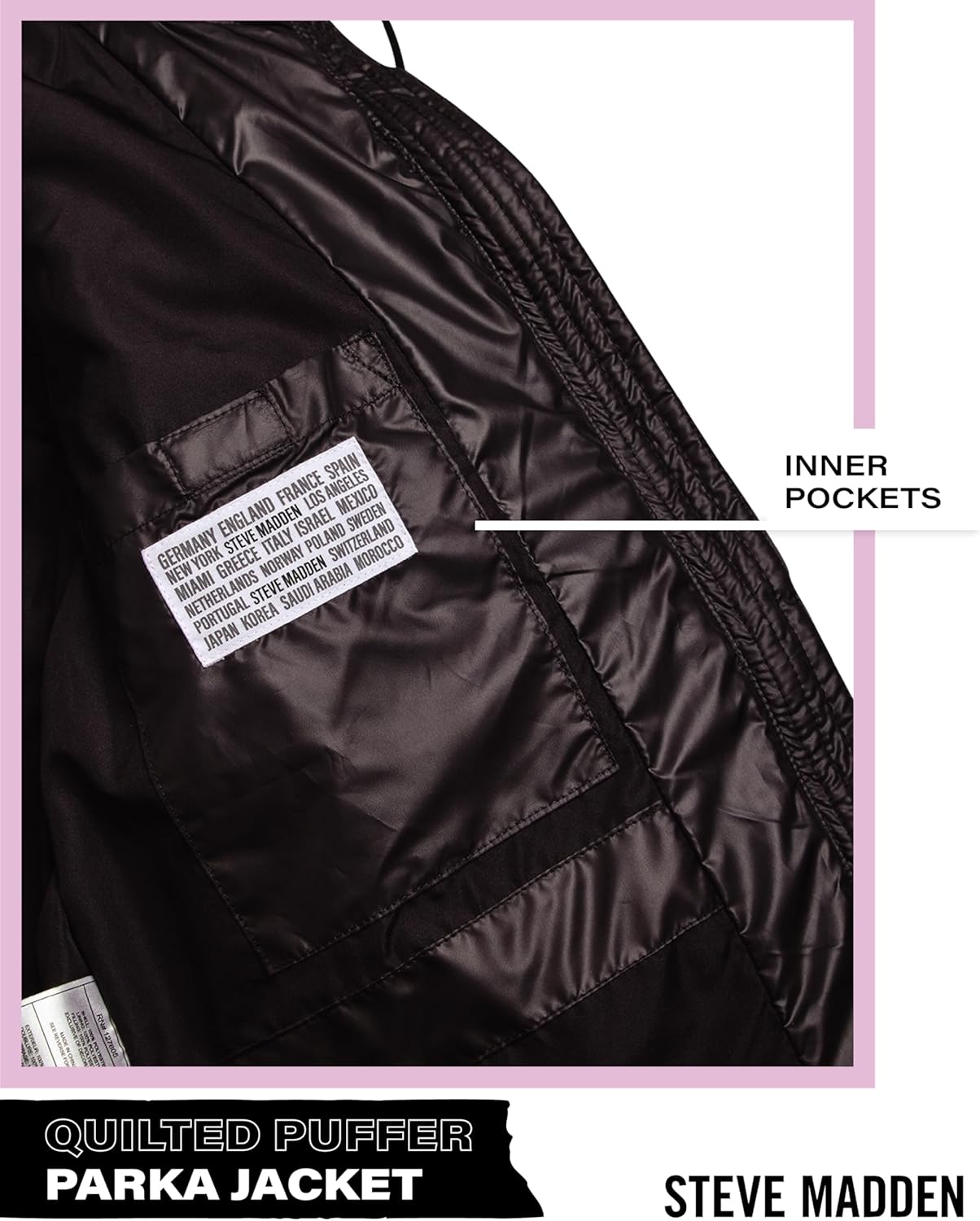 Steve Madden Womens Packable Puffer Jacket - Insulated Puffer Hooded Long Parka Coat - Quilted Warm Winter Jackets for Women - Image 4