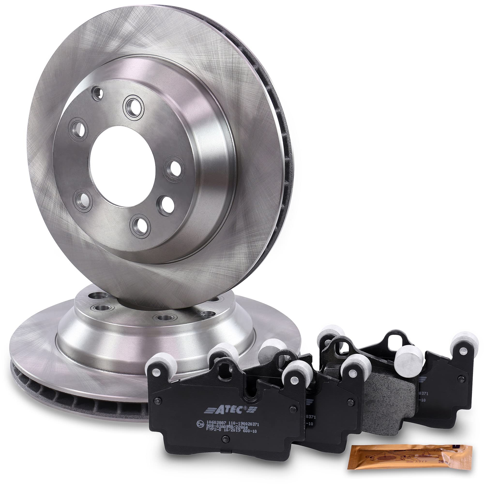 ATEC Germany Juego de frenos eje trasero incl. discos de freno Ø 330 mm | Compatible con: Audi Q7, Porsche Cayenne, VW Touareg