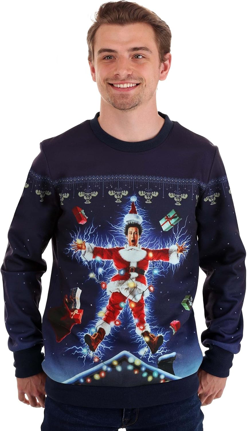 National Lampoon's Christmas Vacation Movie Poster Ugly Christmas Sweater, Xmas Holiday Sweatshirt for Adults