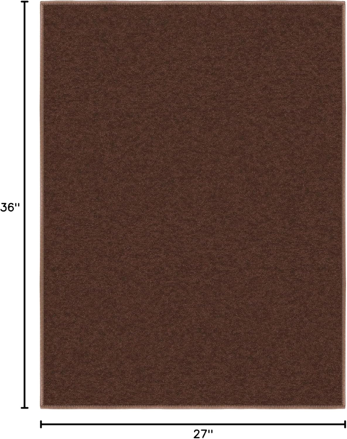 Sweet Home Stores Non-Slip Solid Design Rubberback Area Rug/Mat for Kitchen, Hallways, Bathroom, Entrance, Bedroom, 2'3" x 3', Brown