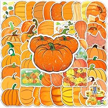 50 Pcs Pumpkin Stickers, Autumn & Winter Ingredient Decorative Stickers, Long-Lasting Adhesion for Scrapbooking, Halloween Decoration, Holiday ArrangementPumpkin
