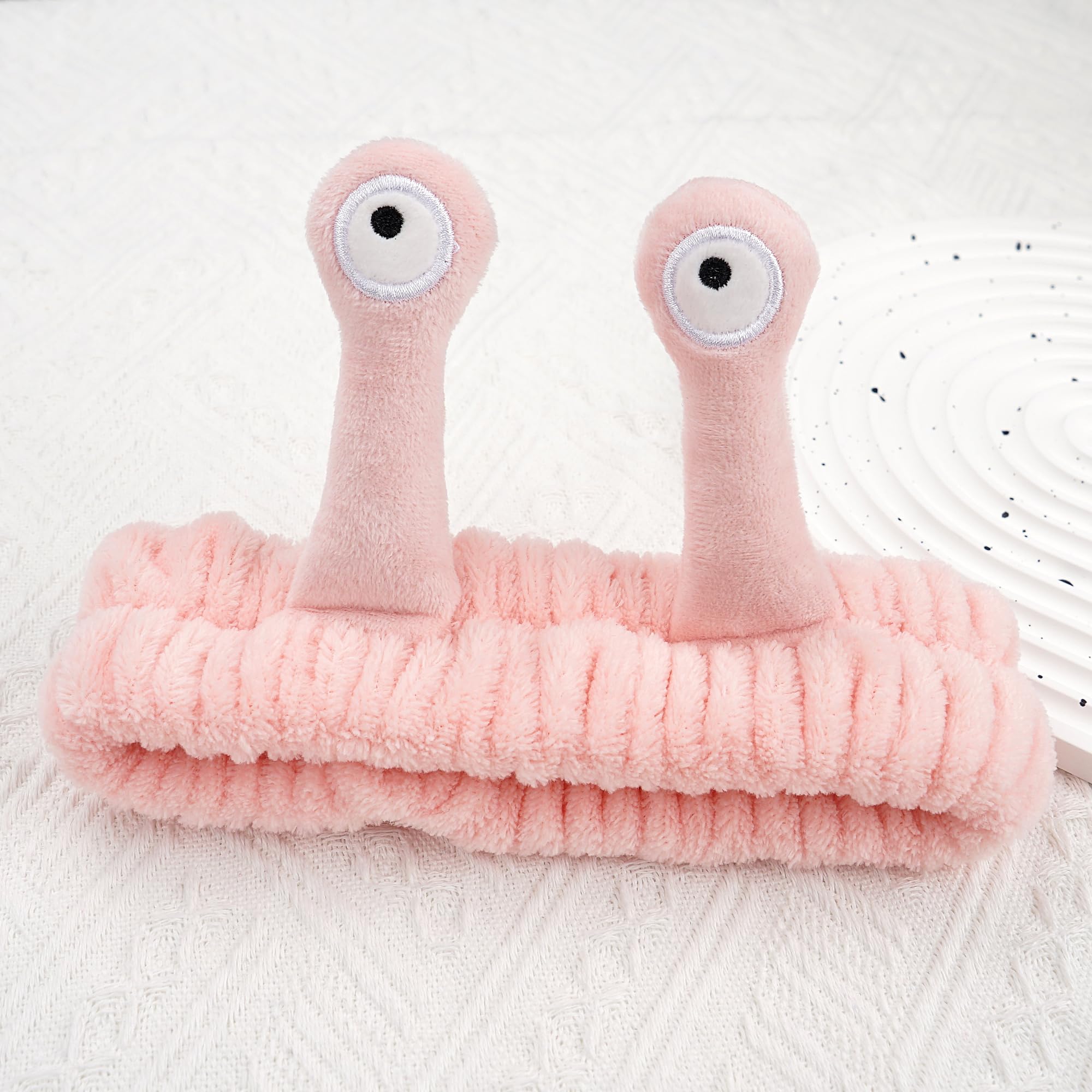 JOYOYO 3 Pcs Spa Headbands Snail Hairbands Makeup Headbands Coral Fleece Elastic Headband Bath Shower Head Wraps for Women Girls Washing Face Shower Sports Beauty Skincare - Image 3