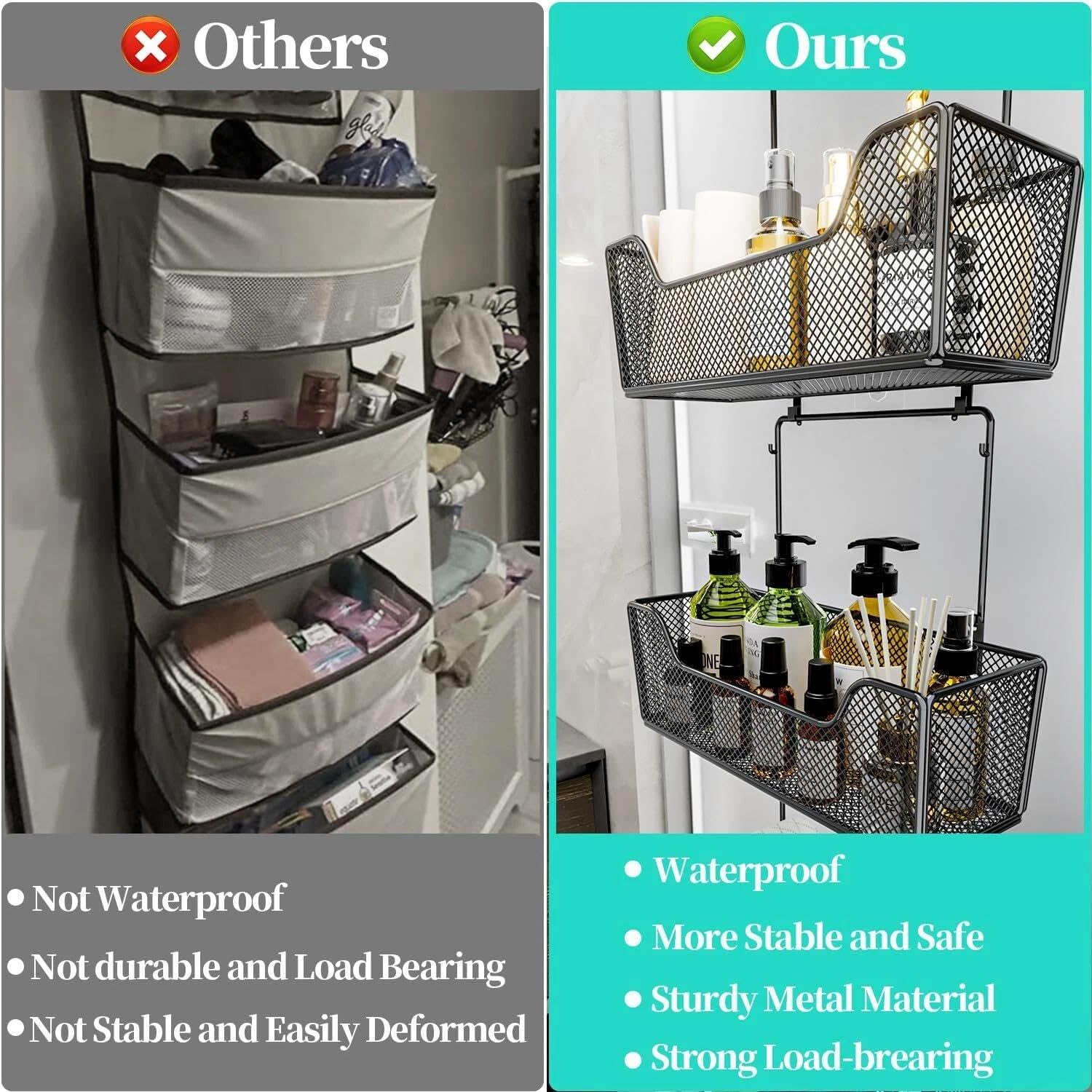 for Over The Door Organizer Hanging Door Organizer with 4 Metal Large Capacity Baske