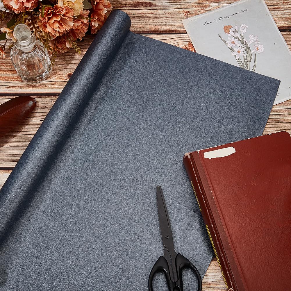 CRASPIRE 43 x 16.5 Inch Book Cloth for Book Binding Dark Grey PU Leather Smooth Surface Non-Woven Base Covering Wrap A3-A8 Bookcover Notebook Protector for Album Scrapbooking DIY Bookcloth Bookbinding - Image 4