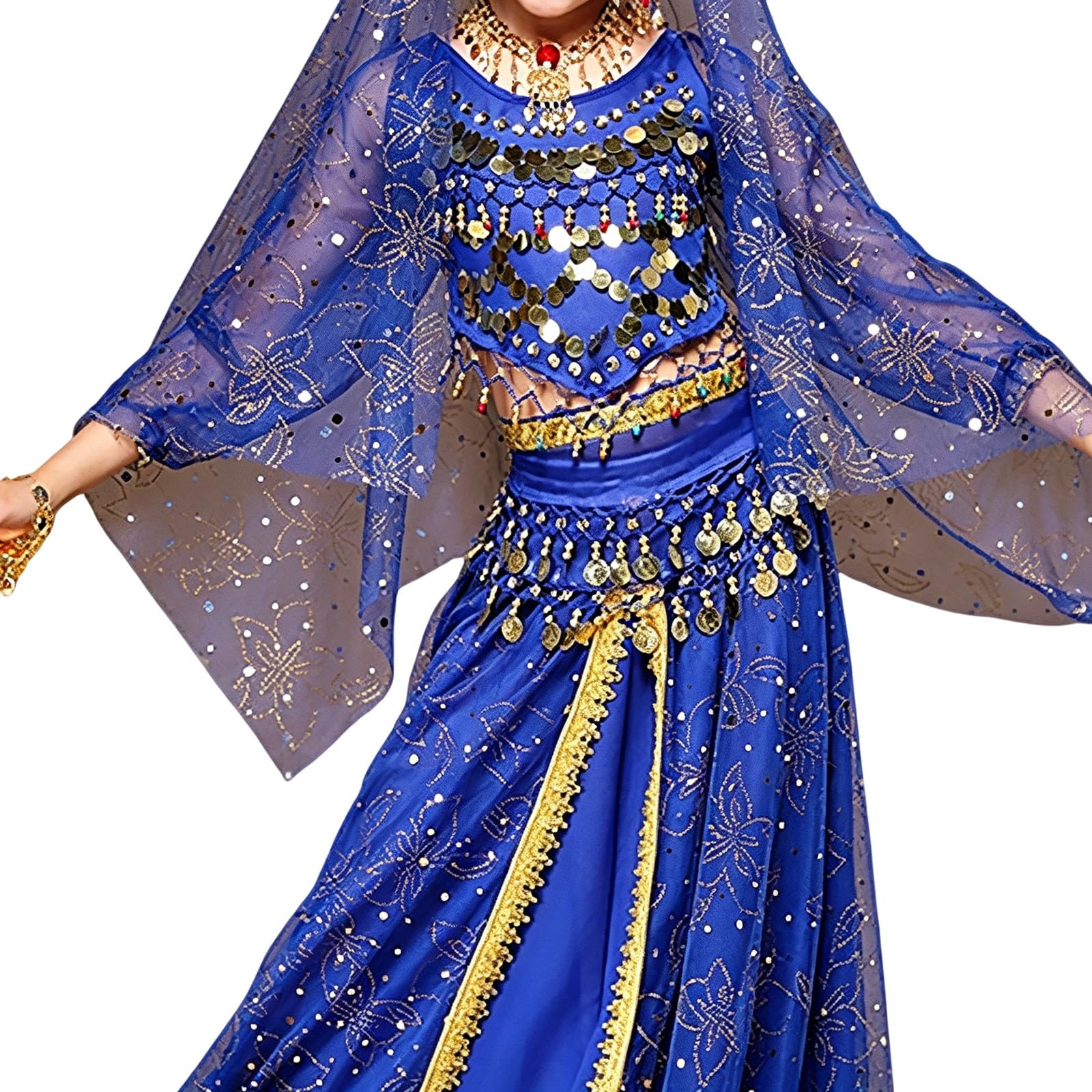 Abito da ballo per ragazze, danza del ventre indiana, abito etnico per la pratica, abbigliamento per danza popolare per bambini