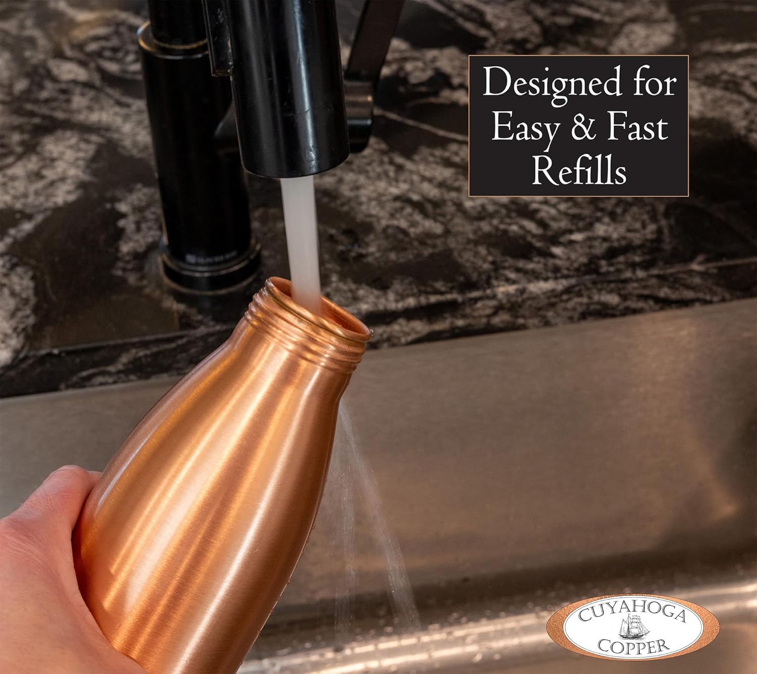 100% Pure Copper Water Bottle – 9” Tall, Leak-Proof, Handcrafted & Clean – Durable, Stylish, Perfect for Everyday Use – Comes in Attractive Box Perfect for Gifts