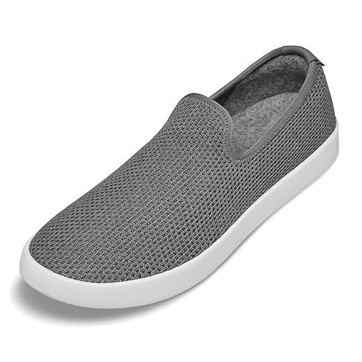 Allbirds Women’s Tree Loungers Everyday Slip-On Sneakers, Machine Washable Shoe Made with Natural Materials - Mist (White Sole) - 8 Medium