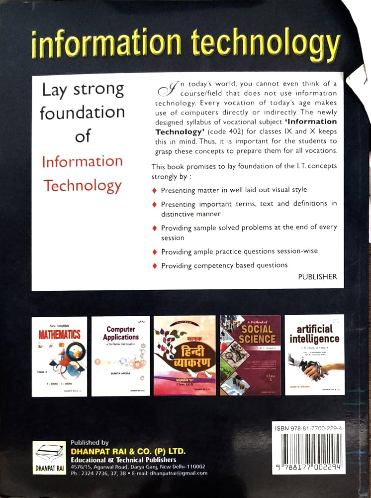 Information Technology : A Text book for Class 10