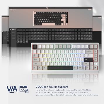 Womier RD75 Pro 75% Keyboard, Wireless Aluminum Gaming Keyboard, QMK/VIA, Trimodo Mechanical Keyboard, Customizable Hot-Swappable with Creamy RGB Keyboard for Windows/Mac/PC