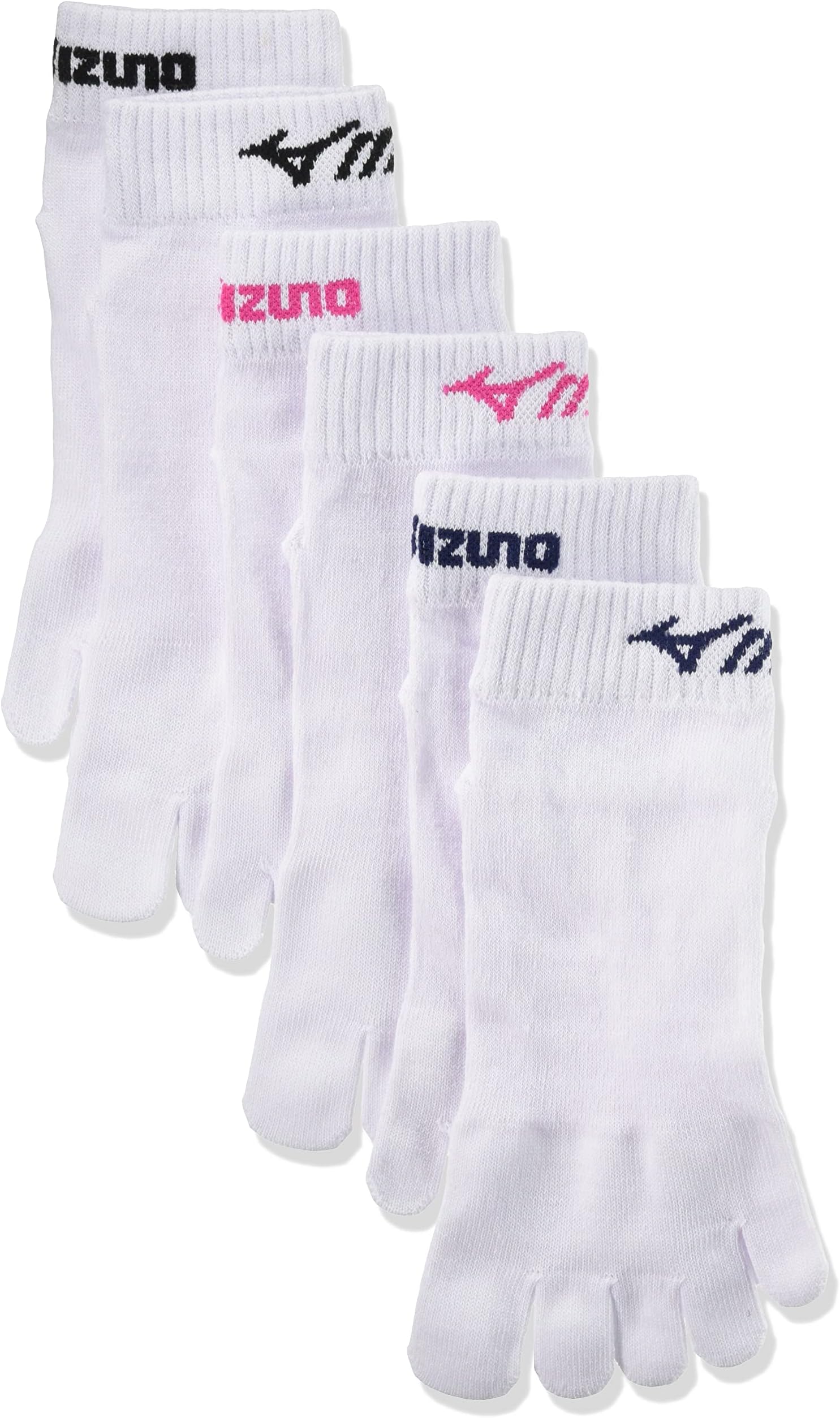 Women's 5-Toe Socks Sneaker Length One-Point 3-Pair/6-Pair School High Durability Design School Uniform Club Sports MIZUNO 449-490