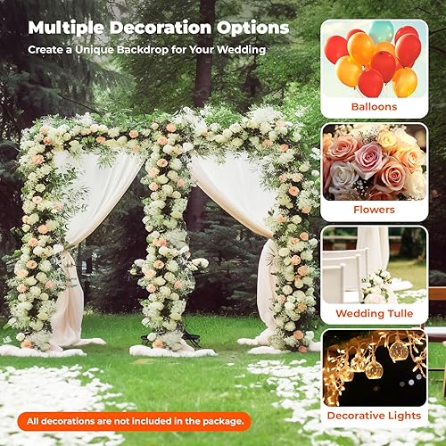 Miniatura 4 de LIYUANJUN Kit de tubo de soporte de fondo de 10 x 20 pies, marco de cortina para fiesta de boda, estante de soporte de fondo resistente con base