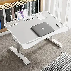 Mesa de Colo Multiuso Premium – Ajuste de Altura e Ângulo, Ideal para Trabalho, Jogo, Leitura e Refeições na Cama ou Sofá (Cinza - Altura ajustável e reversível)