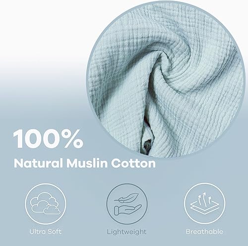 Miniatura 3 de Owlowla Funda de almohada de muselina para lactancia, funda de algodón suave para almohada de lactancia materna para bebé niño y niña (verde romano)