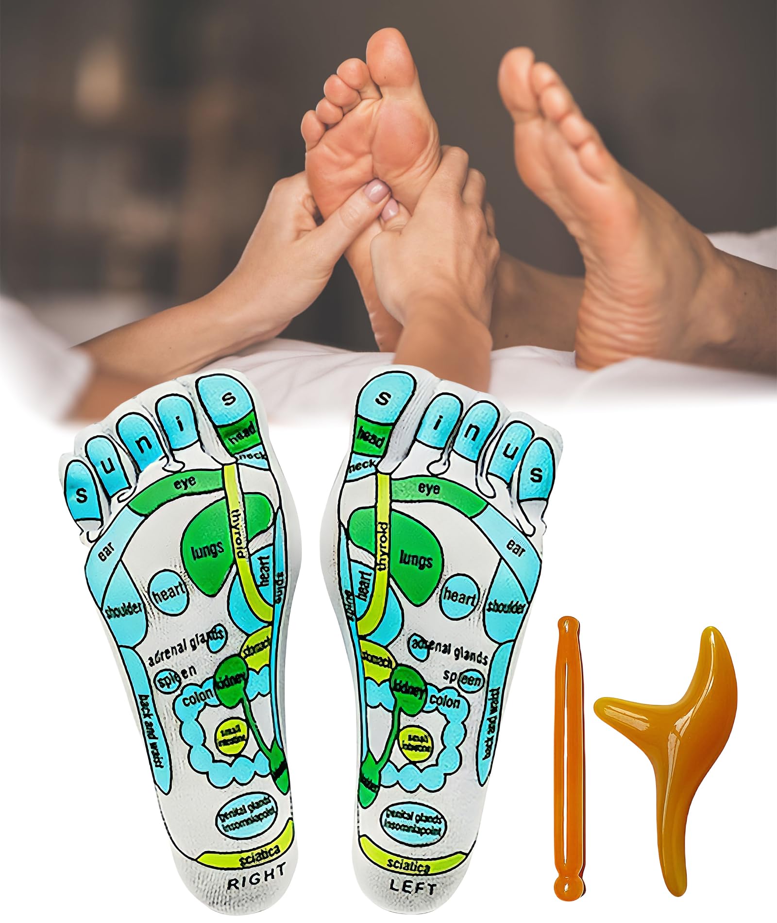 NUDFSY 3 Pcs Acupressure Tools, Acupressure Socks Massage Stick Set, Reflexology Socks With Tools Foot Reflexology Socks Reflexology Socks With Pressure Point, Acupressure Socks For Women Men (B0D9QGSPVP) Amazon Price History, Amazon Price Tracker