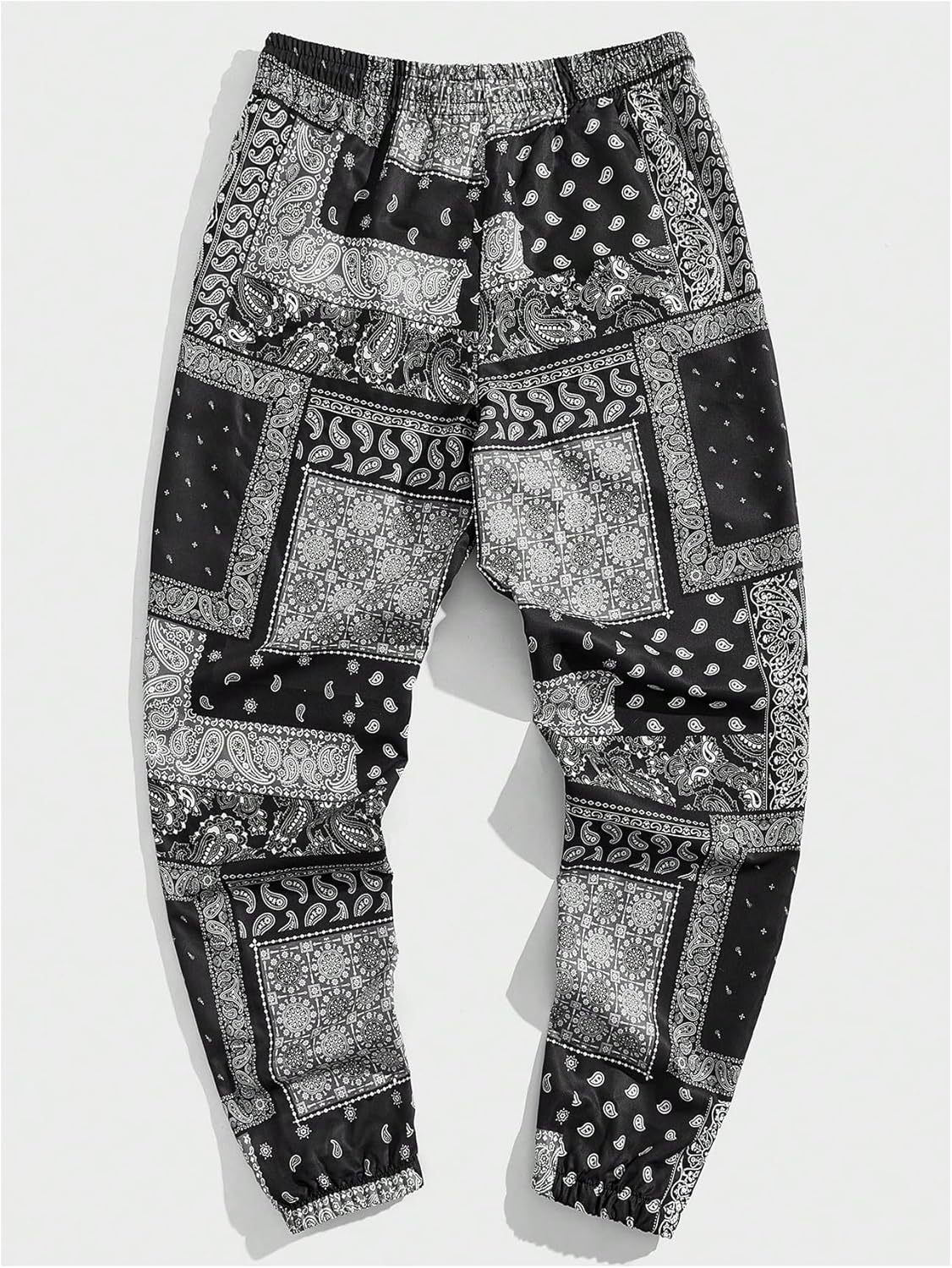 SHENHE Men's Paisley Print Jogger Pants Drawstring Elastic Waist Hippie Boho Pants Trousers - Image 3