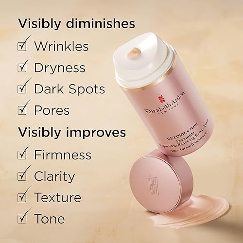 Miniatura 5 de Elizabeth Arden Retinol Serum Wrinkle Filler + HPR Next Generation Retinoid, Ceramide, and Peptide Rapid Skin Renewing Water Day and Night Cream for