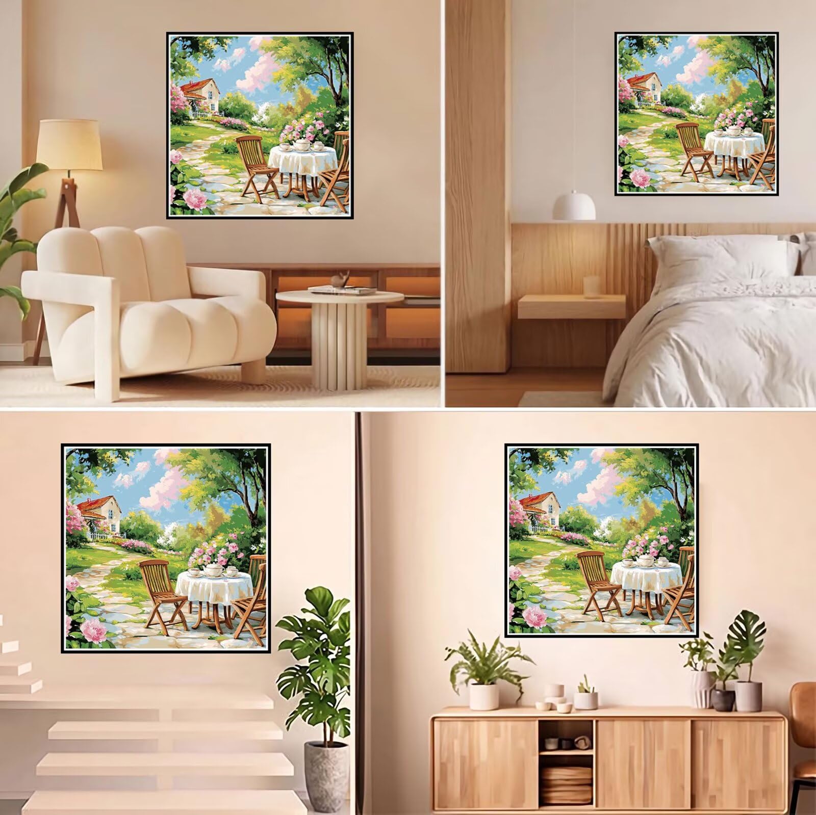 Diamond Painting Adulti, Giardino Diamond Painting Kit Completo, 5D Pittura Diamante Bambini Attività Manuale Creativa e Idea Regalo, Diamantini Crystal Art Tela Fai Da Te Kit 70x70cm Primavera FX#731