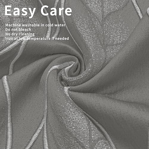 Miniatura 9 de Easy-Going Cortina opaca 100 % jacquard 3D, elegante textura con bloqueo de luz, para sala de estar, lujosa cortina gruesa que reduce el ruido, 2