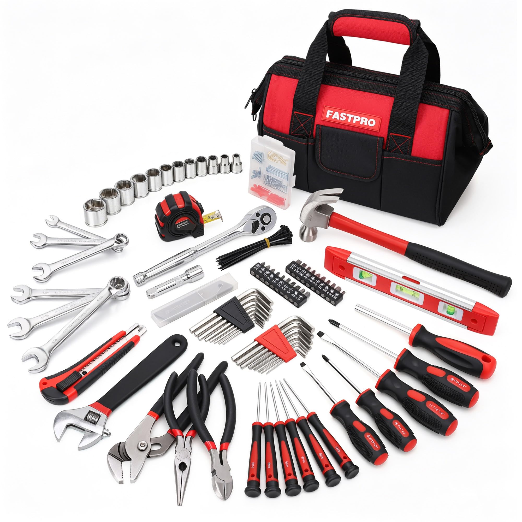 FASTPRO 236-Piece Home Repairing Tool Set, Mechanics Hand Tool Kit