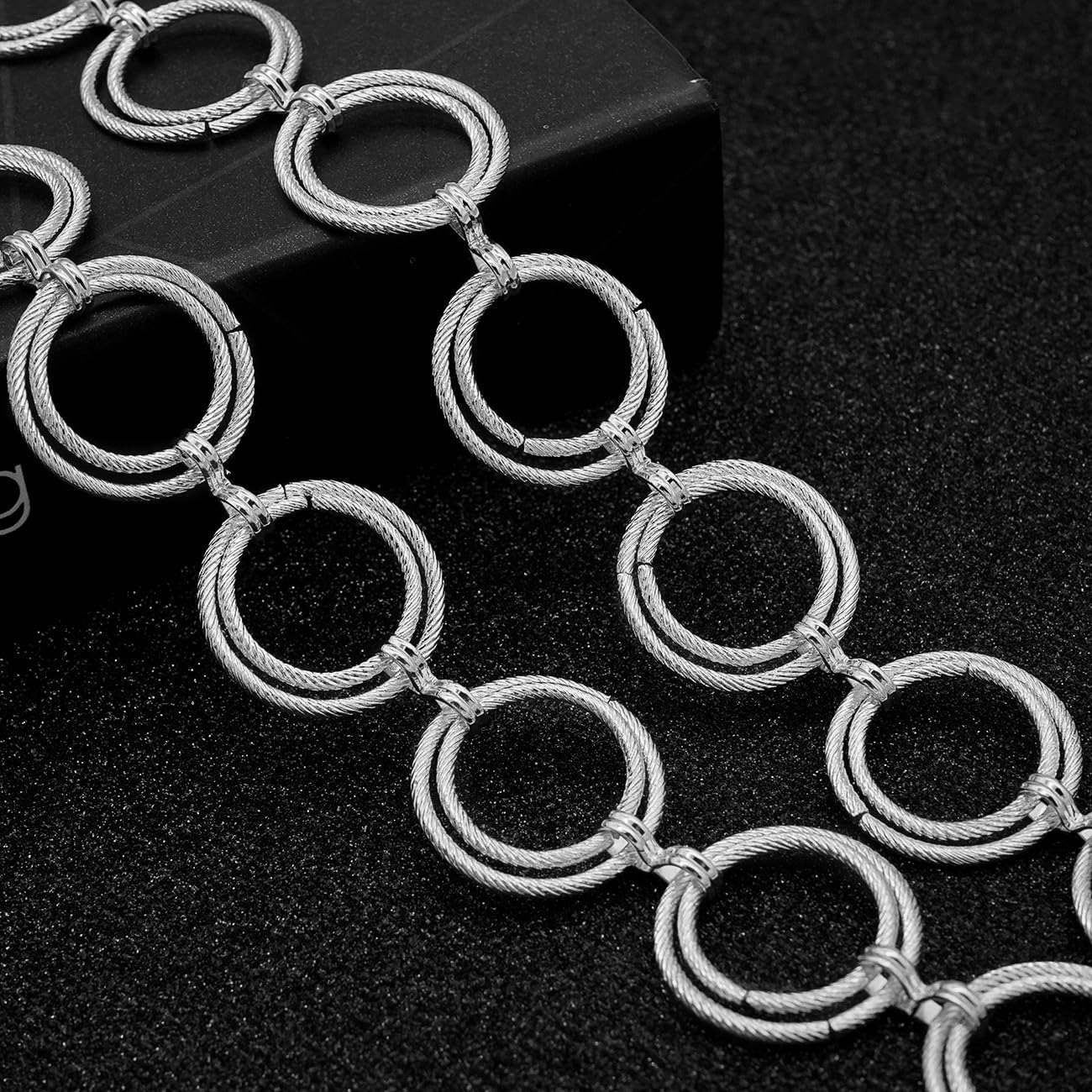 LIMHOO Metal Waist Chain for Women Chunky Belly Link Chain Belt for Dresses - Image 6