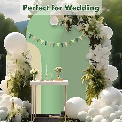 Miniatura 8 de Juego de 3 fundas de telón de fondo de arco con pancarta de fiesta, fundas de telón de fondo de boda de elastano ajustadas de 4 pies, 5 pies y 6