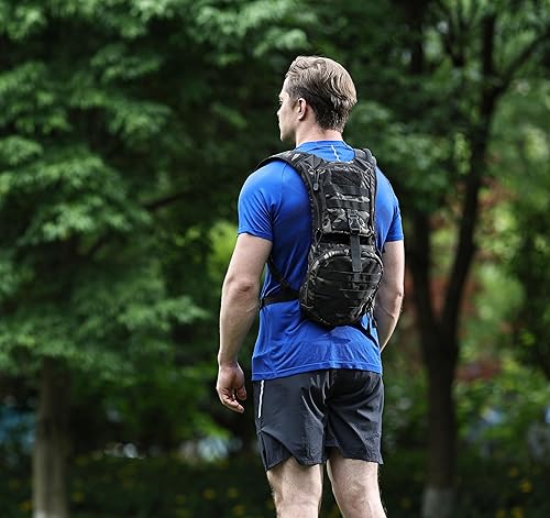 Miniatura 7 de MARCHWAY Mochila táctica de hidratación Molle con bolsa de agua de TPU de 3 litros, mochila militar para ciclismo, senderismo, correr, escalada,