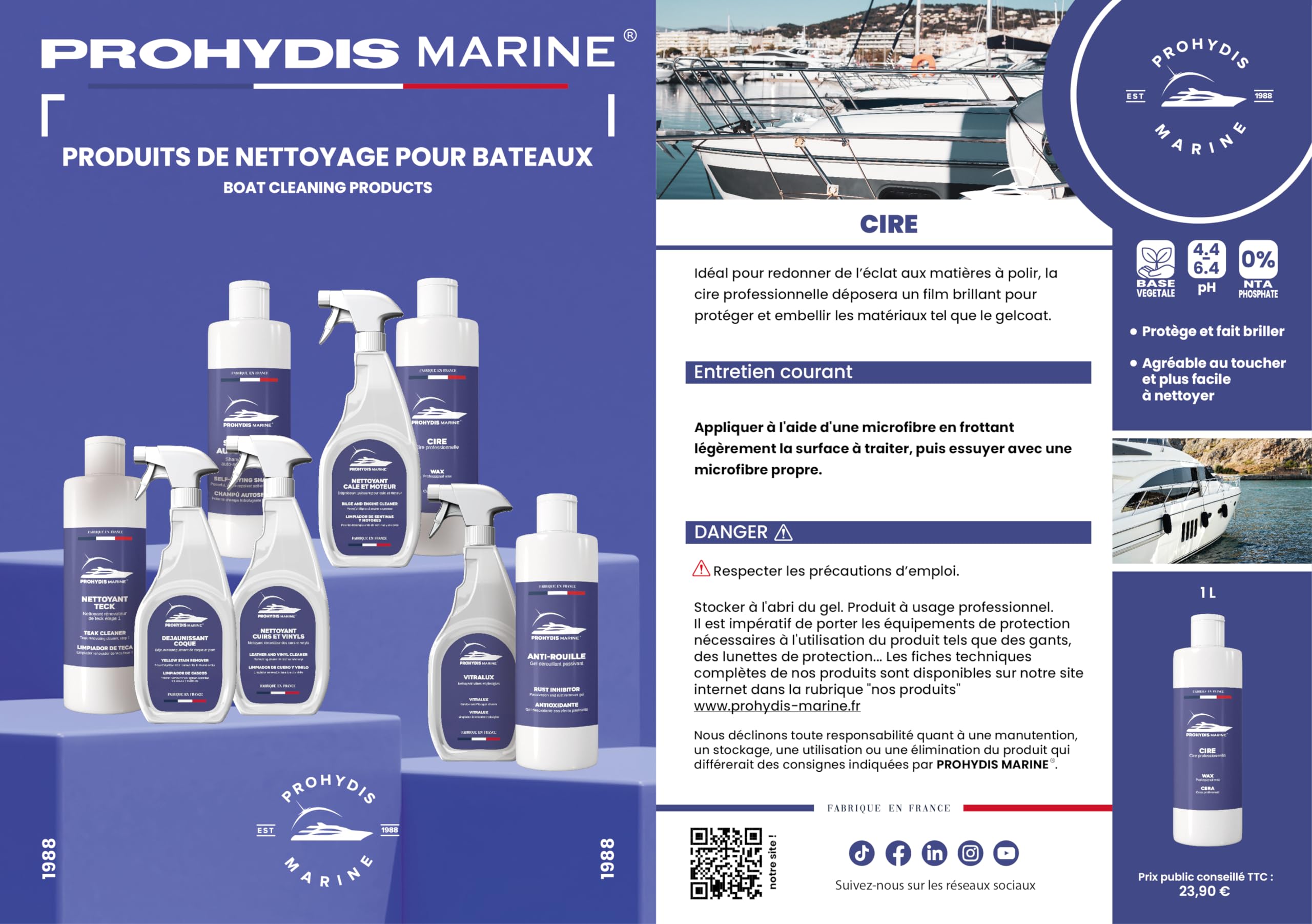 Prohydis Marine - Cire/Produits D'HYGIENE Pour Bateaux