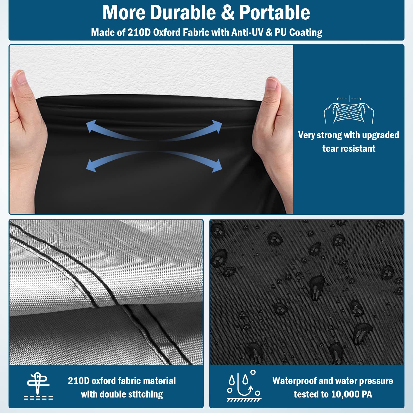 AKTIVE Copertura Impermeabile Per Barbecue All'aperto, Rinforzata E Regolabile, Materiale 100% Poliestere, Misure 74x64x109 Cm Cm, Protezione Della