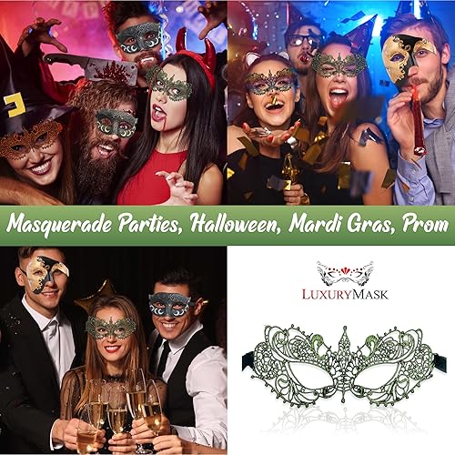 Miniatura 5 de Máscara de mascarada para mujer, máscaras de encaje para fiesta de máscaras, bailes, fiesta veneciana, Mardi Gras, Halloween y cosplay