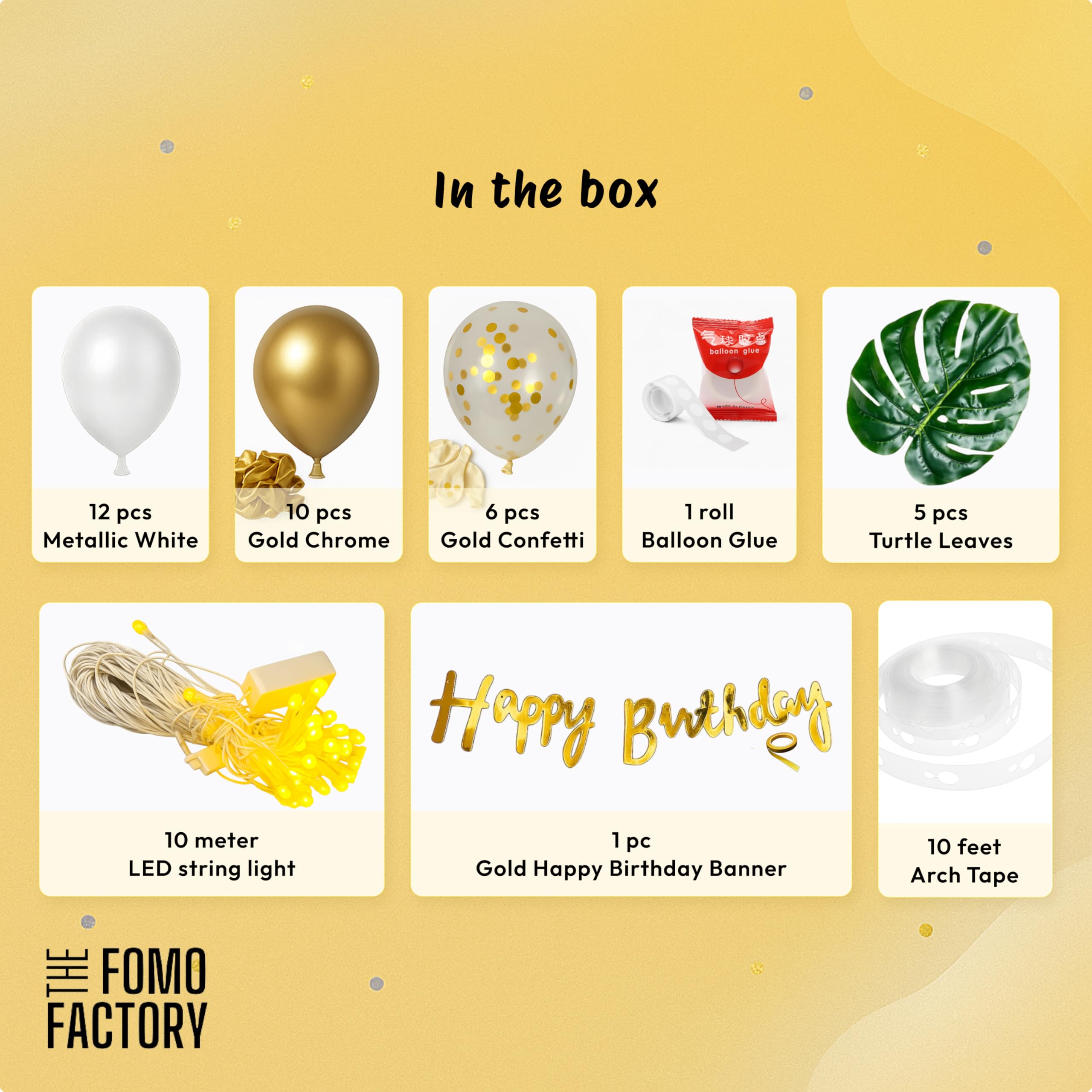 FOMO Factory Birthday Decoration Kit - Balloons & Lights -4 FOMO Factory Birthday Decoration Kit - Balloons & Lights -4