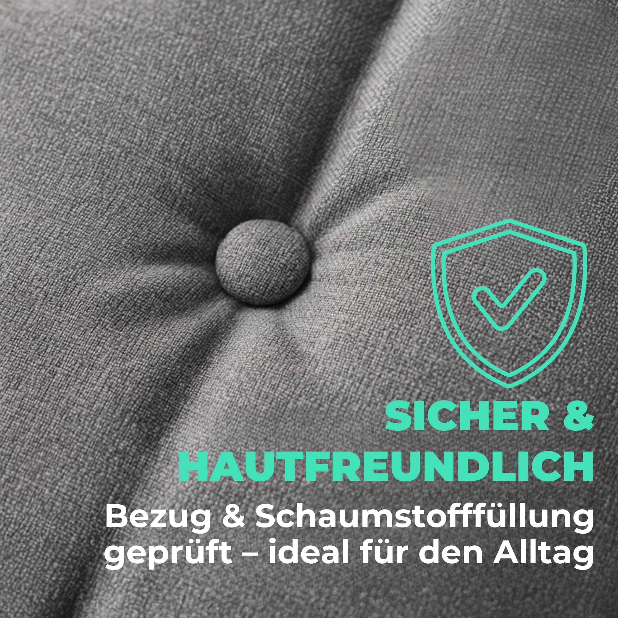 Hochlehner Auflagen 6er Set - 120x50cm – 8cm Dick - Premium-Material 200gsm, UV- & Wasserabweisend | Sitzauflagen - Sitzkissen Gartenstuhlauflagen - Gartenmöbel & Gartenstuhl | Graphit