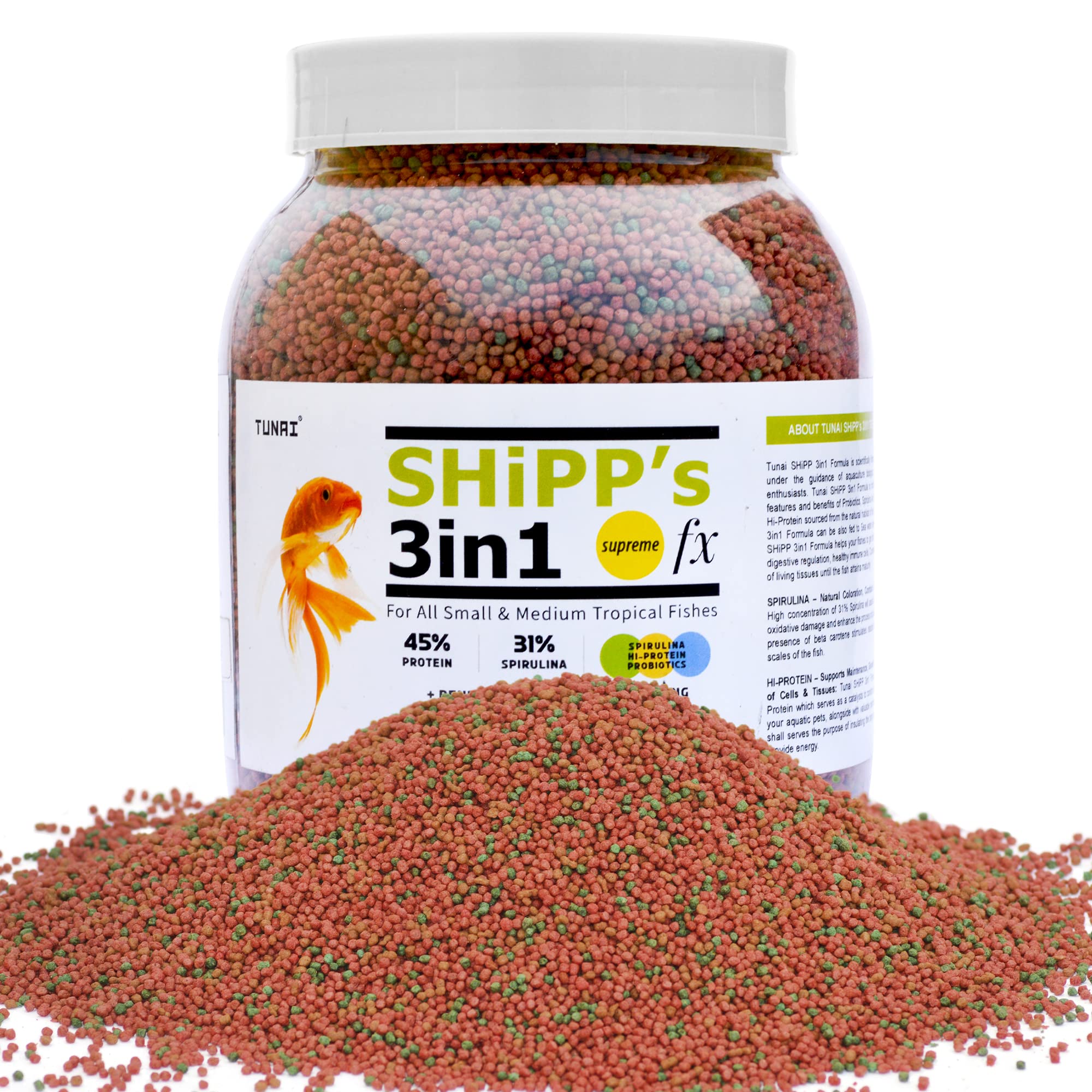 Tunai 3in1 1MM Pellets Shipp Formula Fish Food|450g|Aquarium Fish Food for All Adult Small to Medium Tropical Fishes (B0B4J1TKTN) Amazon Price History, Amazon Price Tracker
