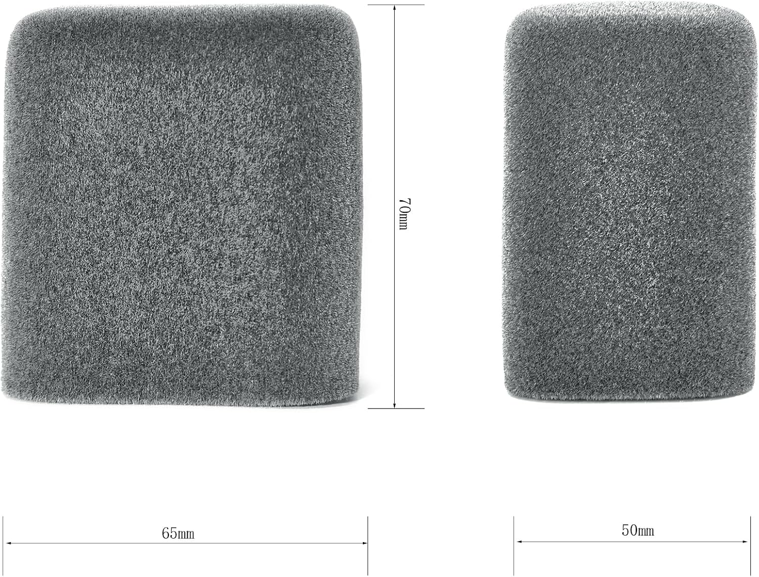 Defean 2 Pack Microphones Pop Filter Compatible with Fifine AmpliGame AM8 Microphone, Replacement Windscreen Flocked Foam - Cuboid (Grey)