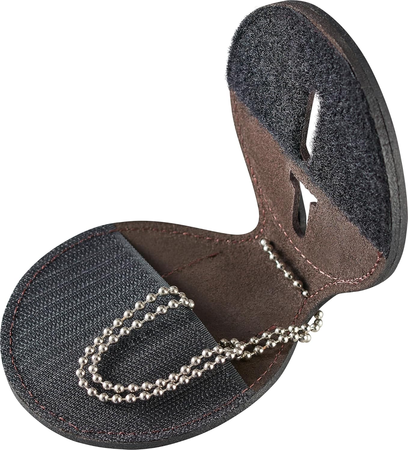 Perfect Fit Shield Wallets County of Los Angeles Sheriff Six-Point Star Belt Clip Badge Holder with Pocket and Chain (Cutout PF622), Brown Leather, One Size