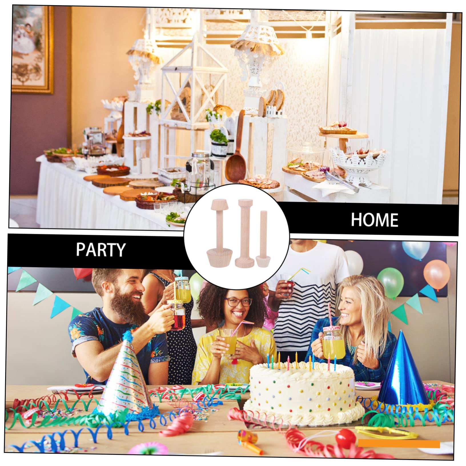 Amosfun 9 Stk Eierkuchenbodenform Mini-Törtchenformen Madeleine-Schimmel Tortenform Eierkuchenform muffinbackformen muffin backblech doppelseitiger Tortenstampfer Küchengerät hölzern