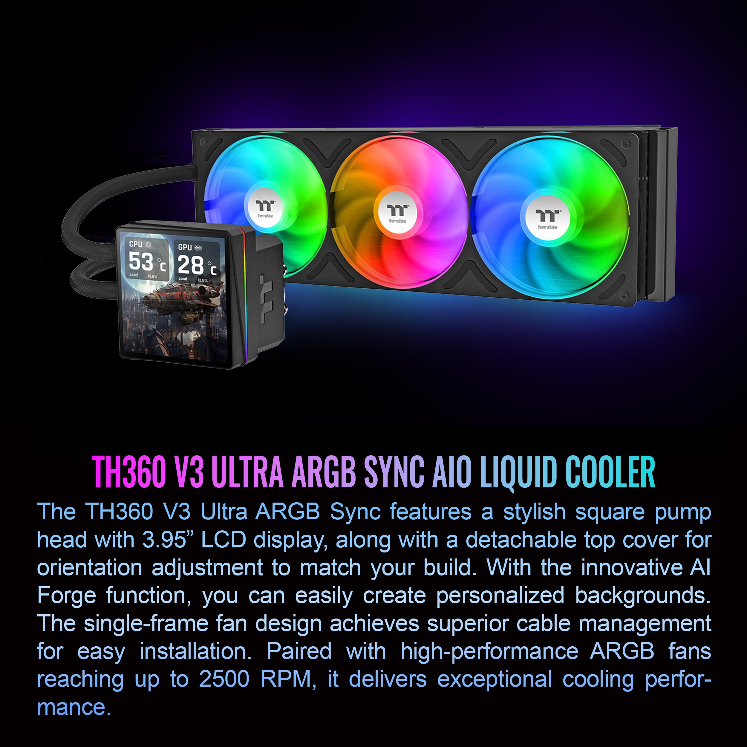 Amazon.com: Thermaltake TH360 V3 Ultra ARGB CPU Liquid Cooler