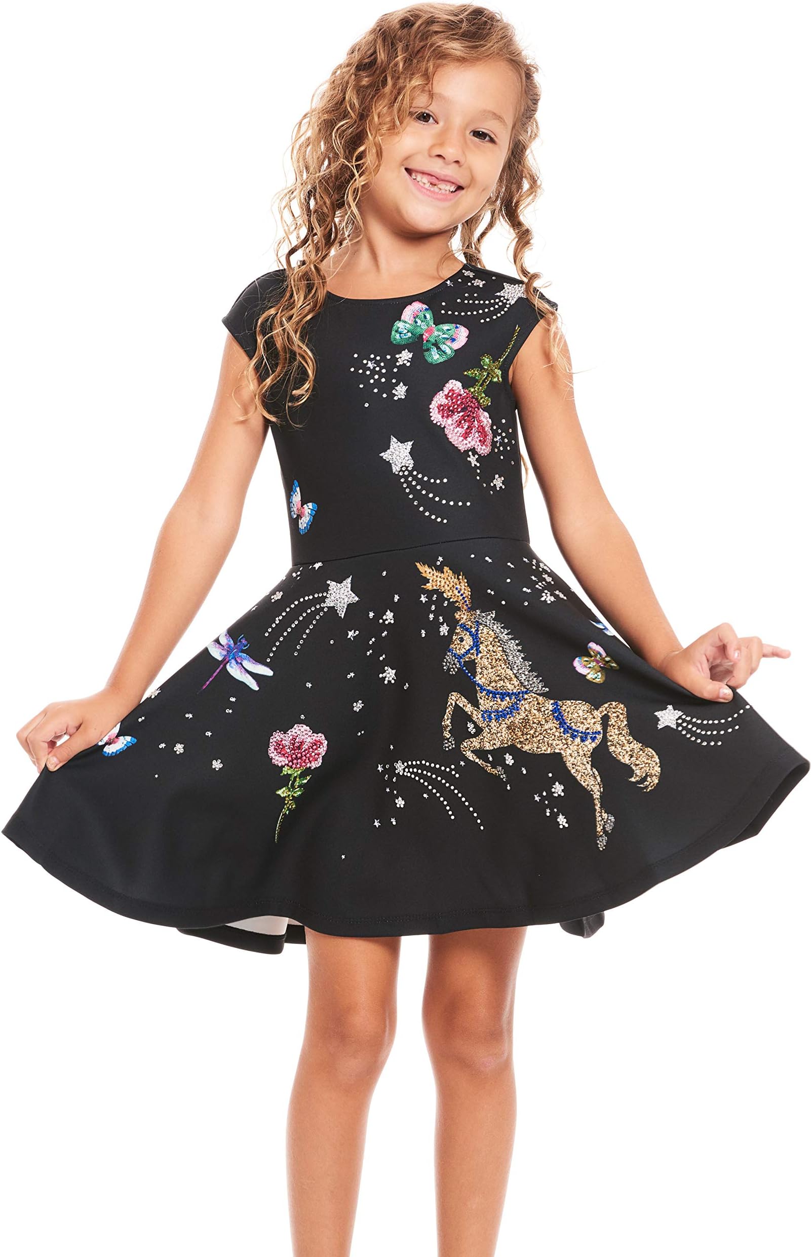 Hannah Banana, Big Girls Tween Embellished Party Dress, 7-16 (12, Fantasy Gold)