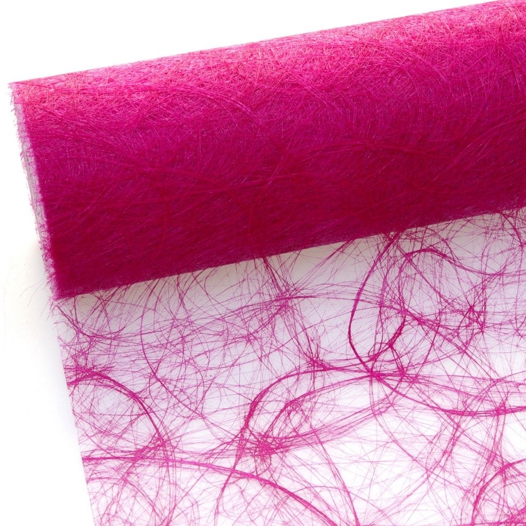 Deko AS GmbH Sizoweb Table Runner 25 Metre Roll + 100 Decorative Hearts (30 cm Wide in Pink)