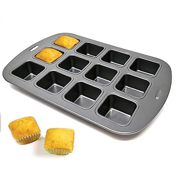 Norpro 3998 Nonstick 12-Cavity Linking Brownie Muffin Cupcake Cake Pan, Squares