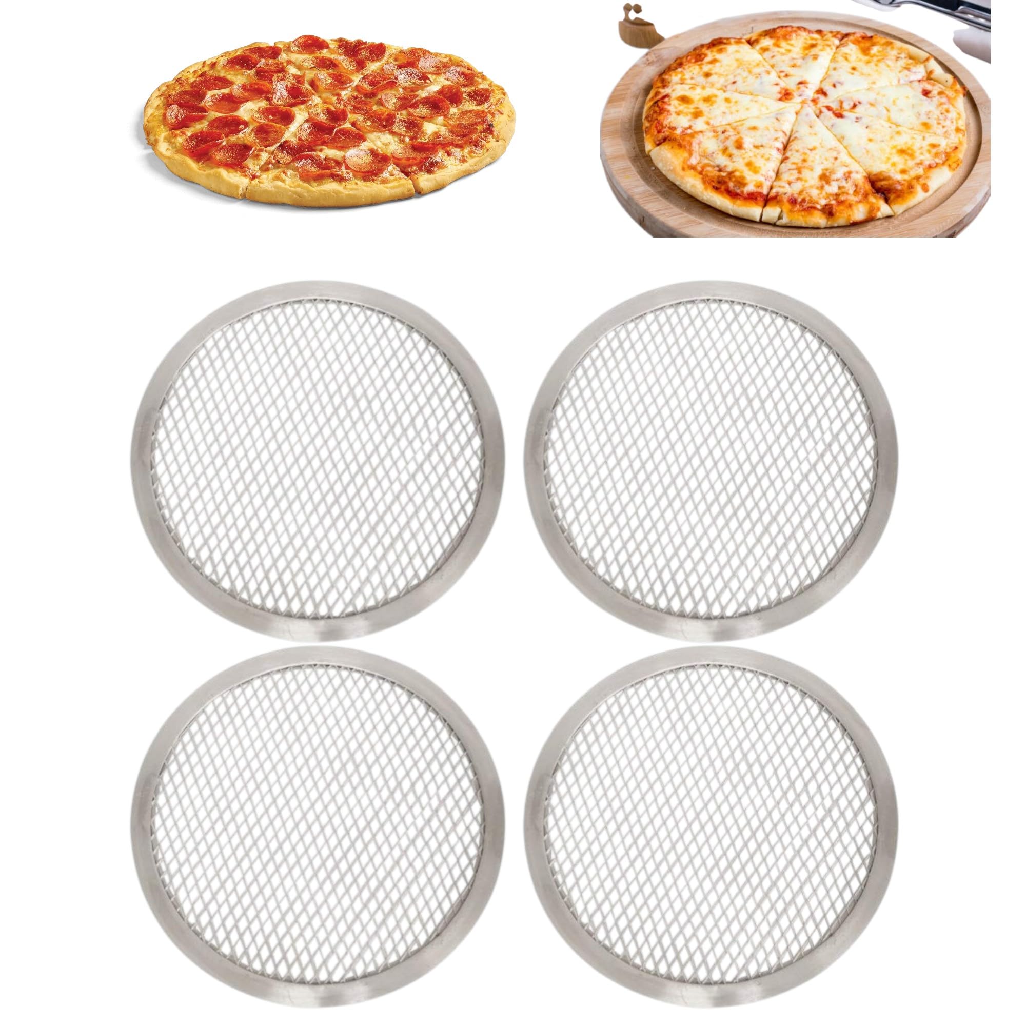 for Commercial USE of Hotels and Restaurants 6 Inches Aluminium Pizza Screen- Set of 4 Pieces