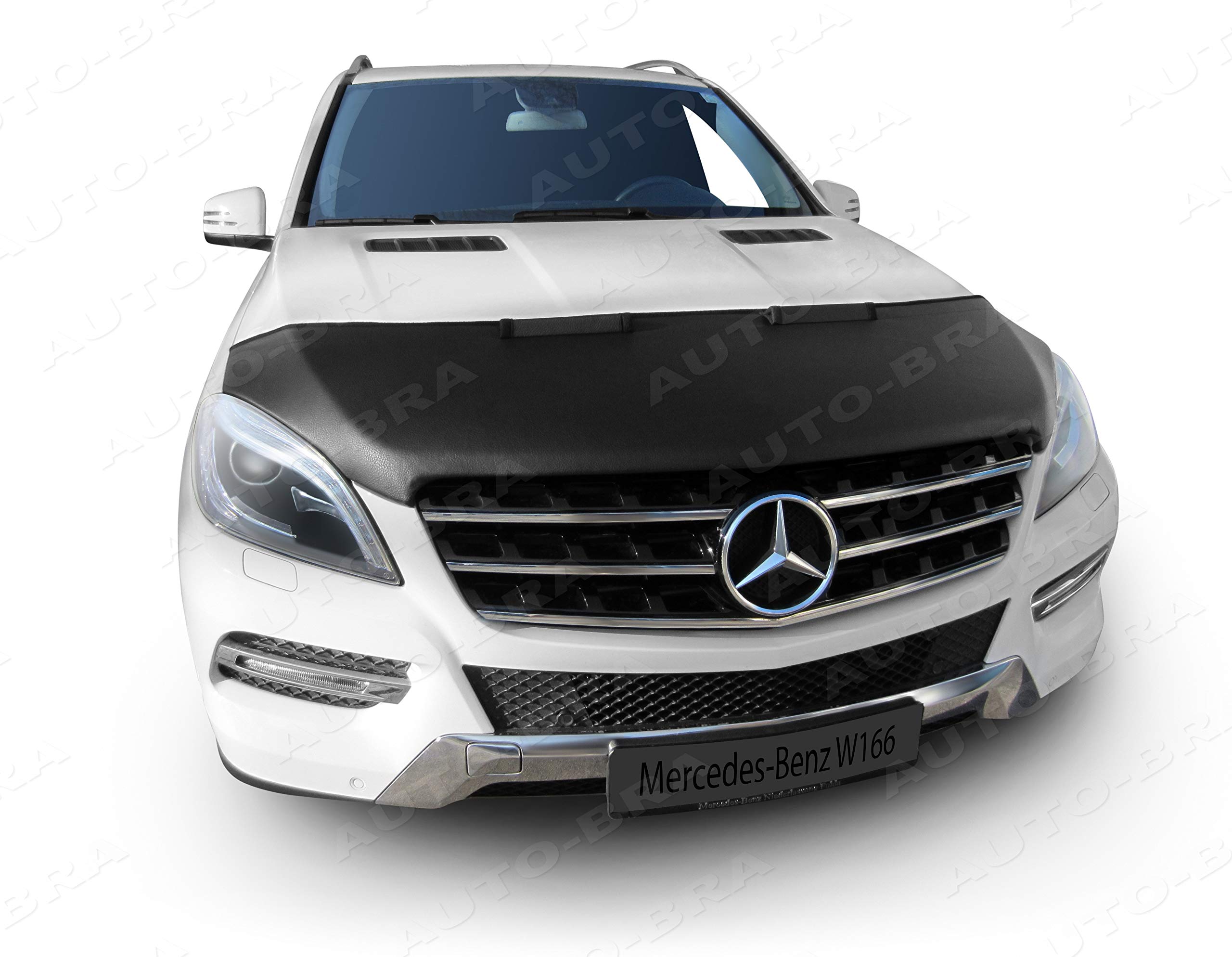 AB-00990 Hood Bra Front End Nose Mask Compatible with Mercedes Benz MB M-Class ML GLE W166 2011-2015 Bonnet Bra STONEGUARD Protector Tuning