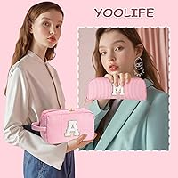 Vista 3 de YOOLIFE Regalos para niñas adolescentes – Bolsa de maquillaje con inicial personalizada, regalos de cumpleaños para mujeres, hermana, amiga, hija
