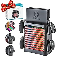 Vista 8 de Skywin Game Storage Tower and Controller Stand, Universal Game Holder & Console Stand with Left & Right Controllers, Game Disc Organizer