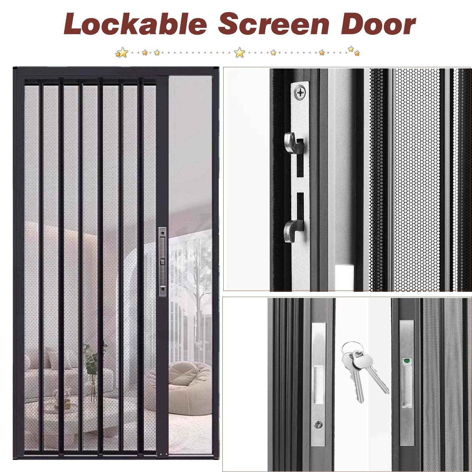ZAQYCM Porta Scorrevole Pieghevole per Esterno Patio Balcone con Serratura