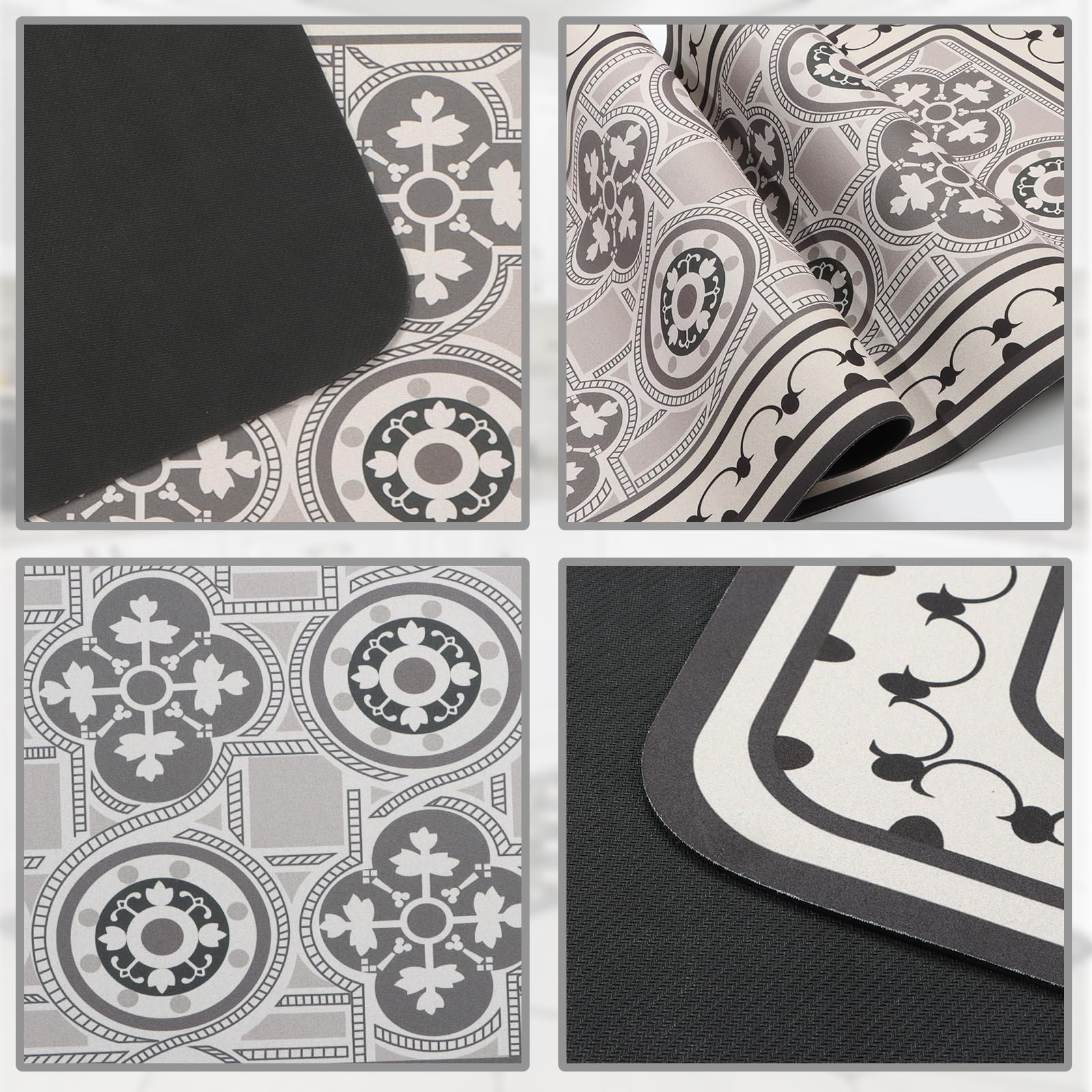 Ensemble de Tapis de Cuisine, Ensemble de Tapis de Cuisine Antidérapant de 2 Pièces, Tapis de Sol Lavable Super Absorbable avec Support en Caoutchouc, 43x75 + 43x120cm