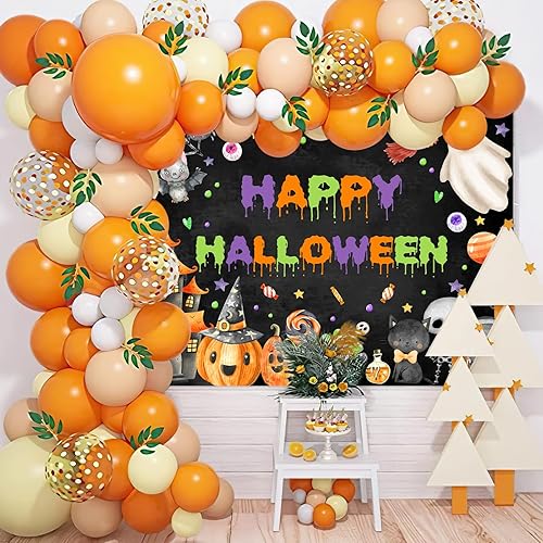 Miniatura 5 de Avezano Telón de fondo de Halloween espeluznante para fiesta de fantasmas para niños, fondo de fiesta de Halloween, decoración de pared para el