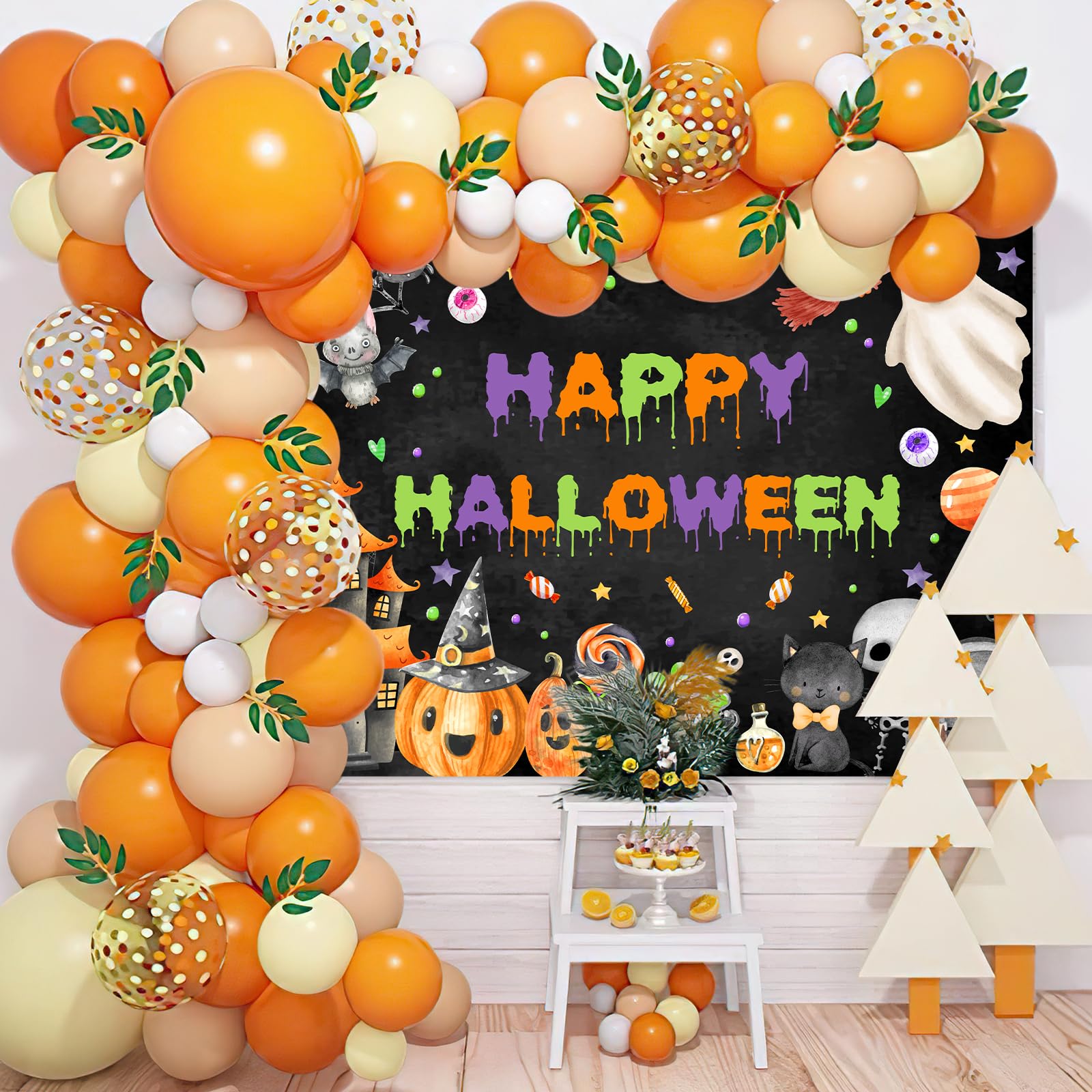 CSFOTO Happy Birthday Banner - 6x3.6ft White & Gold Polyester Backdrop For Party Decor & Photos
