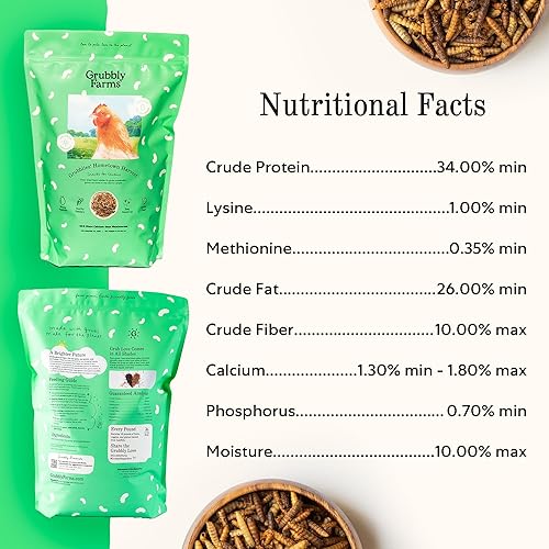 Miniatura 2 de Grubblies - Más saludable que los gusanos de harina para pollos - Suplemento de alimentación de pollo con 50 x calcio, larvas de mosca de soldado