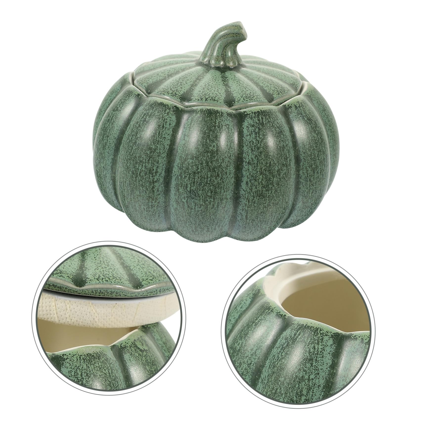 Cuenco de Cerámica con Tapa para Sopa y Guisos Diseño Calabaza Recipiente Decorativo para Cocina y Condimentos Superficie Lisa y Fácil Limpieza Ligero y Portátil para Uso Doméstico
